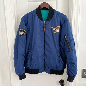 Diadora x Mark McNairy Reversible Bomber Jacket Blue/Pastel Sz L